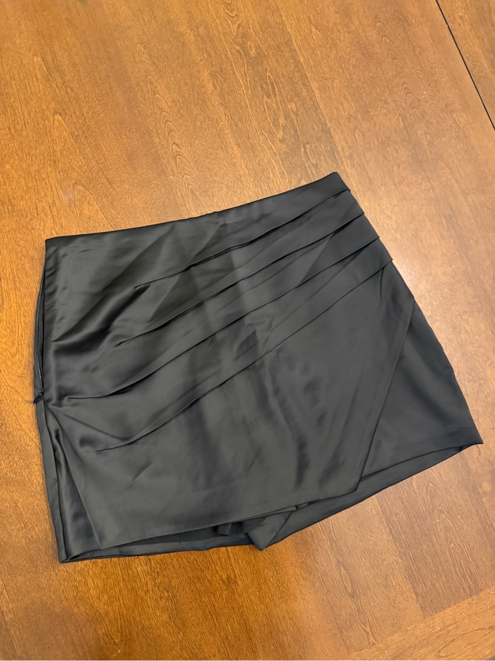 Endless Rose Black Pleated Wrap Skort